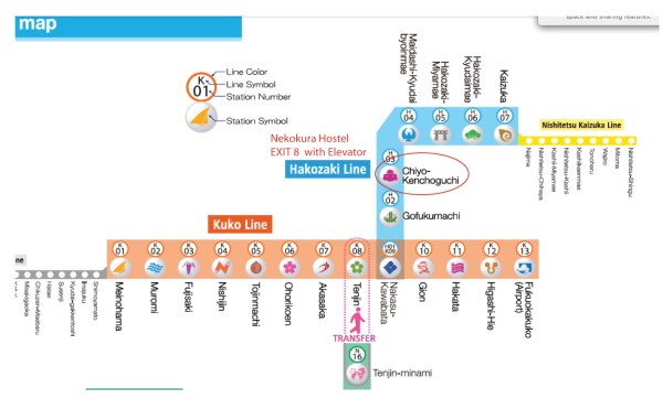 Subway-for-Nekokura-Hostel