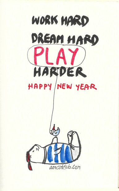 New year's cat card from cat club4_aorcatclub