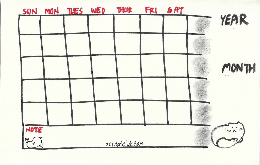 ปฏิทินทำเอง ลายแมว