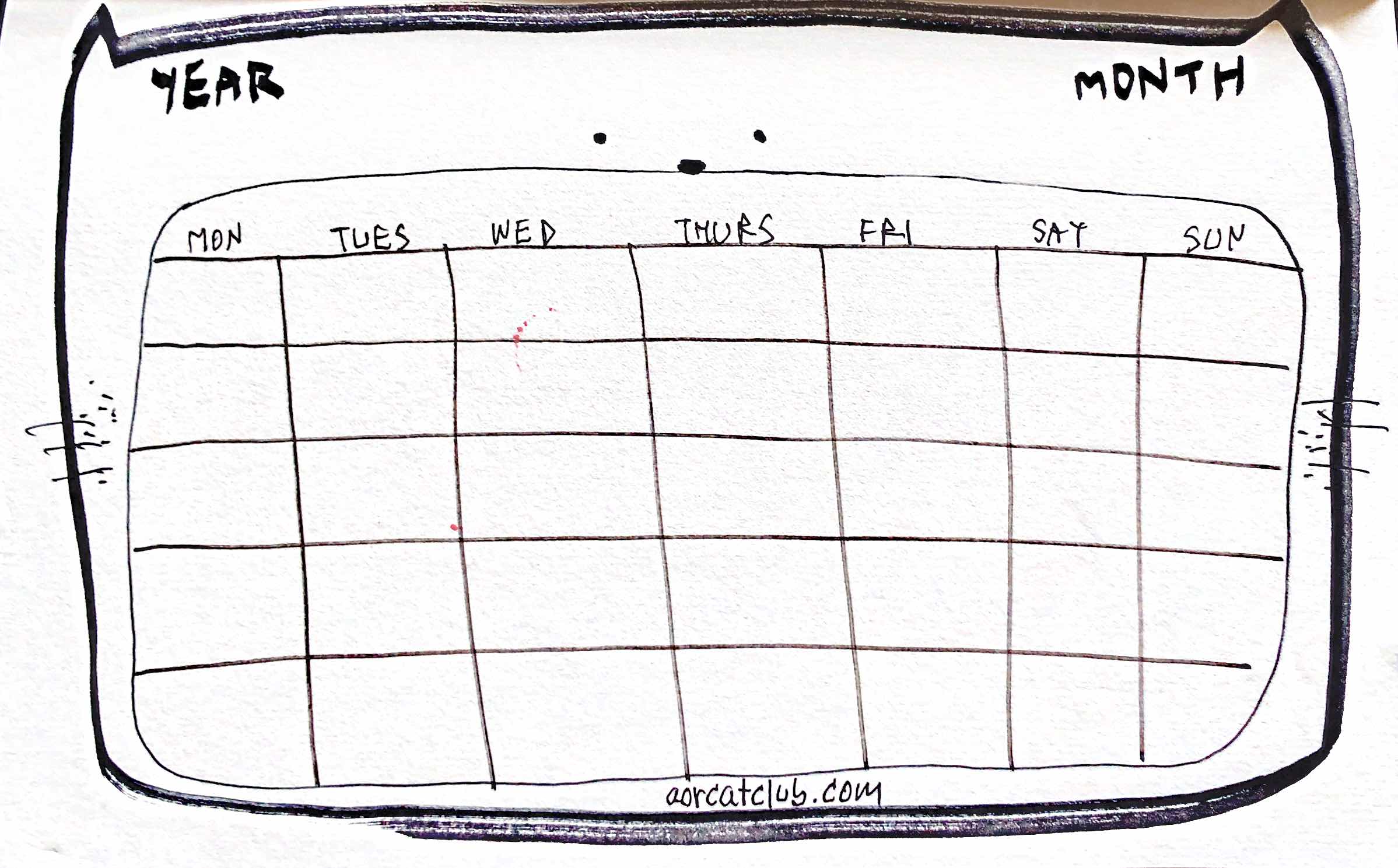 ปฏิทินโหลดฟรี ปฏิทินหน้าเปล่า cat club